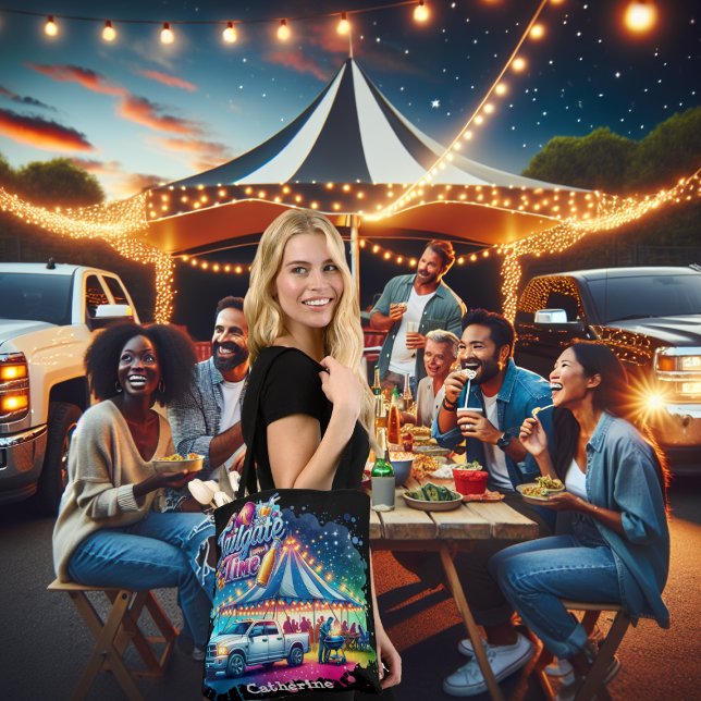 Tailgate Time Party Tält Anpassningsbar Tygkasse (Tailgate Time Collection Tote Bag)