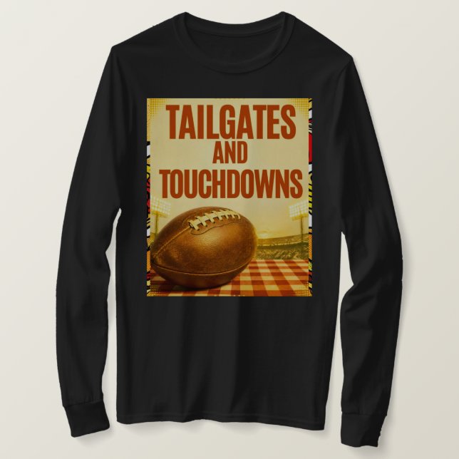 Tailgates och Touchdowns Retro fotbollsstadion  T Shirt (Design framsida)