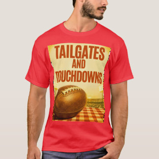 Tailgates och Touchdowns Retro fotbollsstadion Te T Shirt