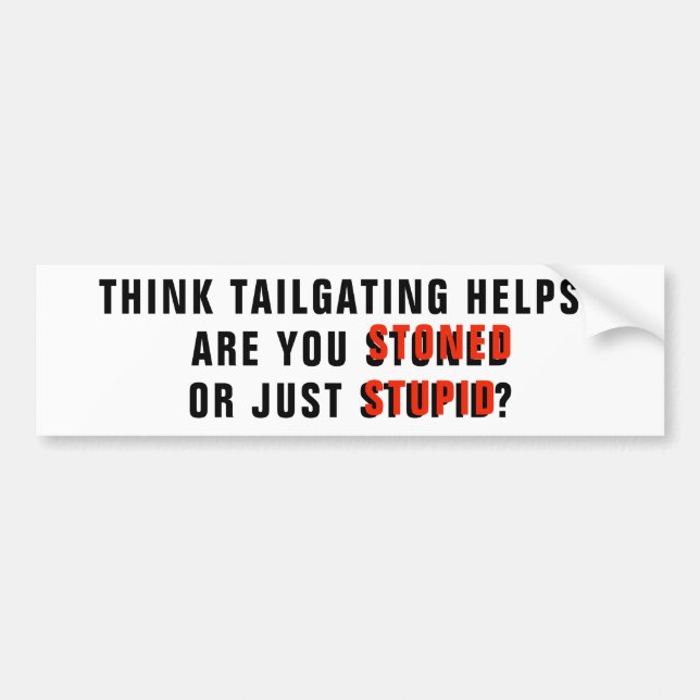 Tailgating? Stenas du eller dumt? Bildekal (Framsidan)