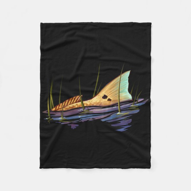Tailing Redfish Red Drum Fish Shirt Redfish Tail  Fleecefilt (Framsidan)