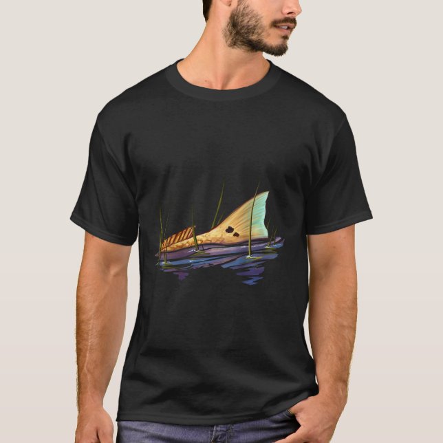 Tailing Redfish Red Drum Fish Shirt Redfish Tail  T (Framsida)
