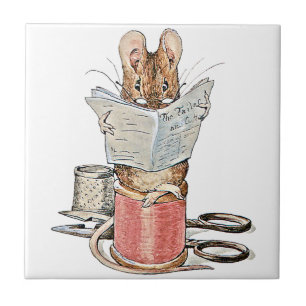 Tailor Mouse on Spool of Thread Kakelplatta