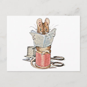 Tailor Mouse on Spool of Thread Vykort