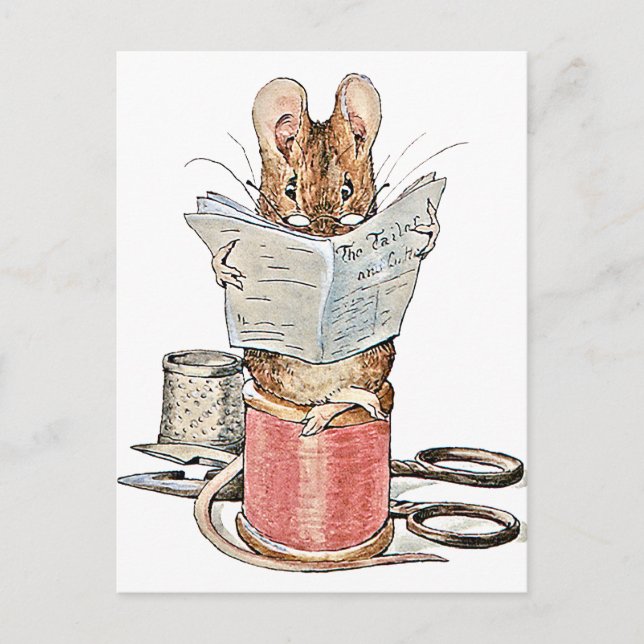 Tailor Mouse on Spool of Thread Vykort (Framsida)