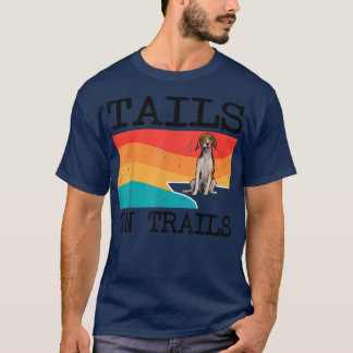 Tails On Trails American Fohound Dog Funny Hiking T Shirt