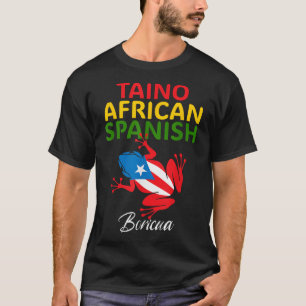 Taino afrikansk spansk Coqui Puerto Rico Flagga Bo T Shirt