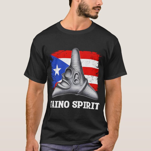 Taino Boricua Cemi-symbol T Shirt (Framsida)