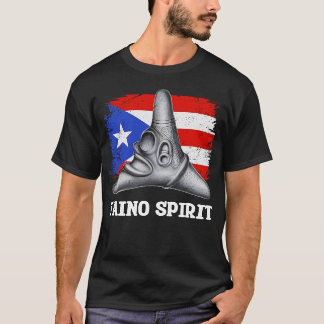 Taino Boricua Cemi Symbol T Shirt (Framsida)