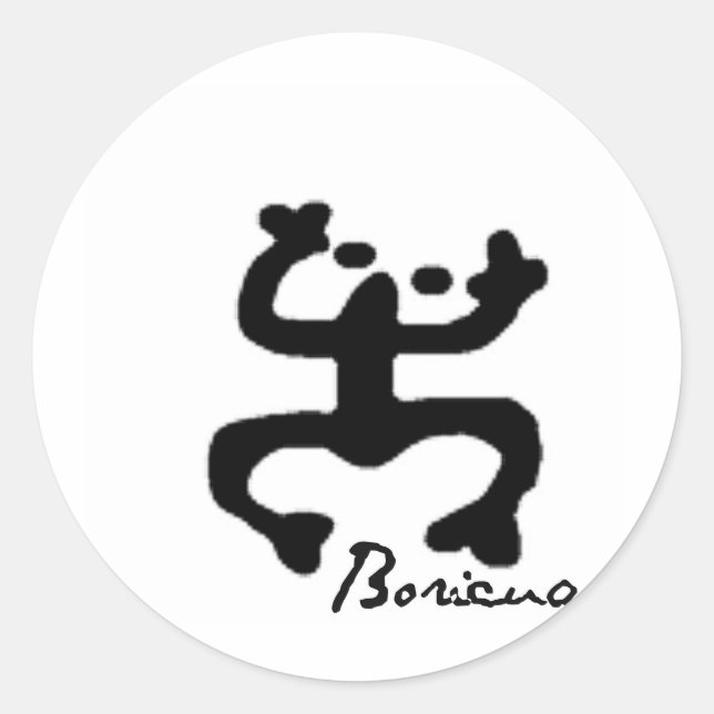 Taino Coqui Runt Klistermärke (Framsida)