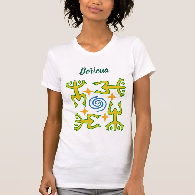 Taíno Coquí Square Boricua t-shirt (Framsida)