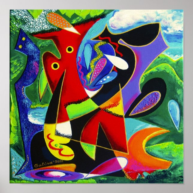 Taino Dance, Puerto Rico Art Poster (Framsidan)