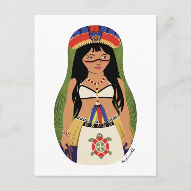 Taíno från Boriken, puertoricansk Matryoshka vykor Vykort (Framsida)