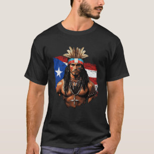Taino Man Puerto Rican-Flagga ursprungsbefolkning T Shirt