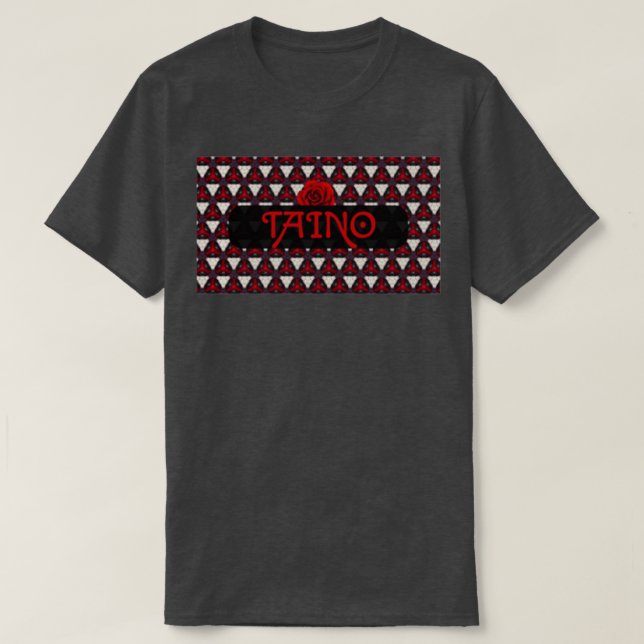 Taino Red Native American Diamond Mönster T Shirt (Design framsida)