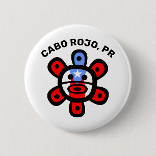Taino Sol Flagga Puerto Rico Anpassningsbar Town Knapp