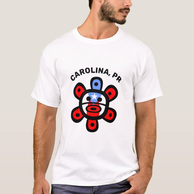 Taino Sol Puerto Rico Flagga Anpassningsbar Town T Shirt (Framsida)