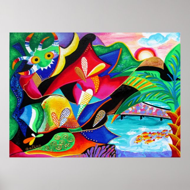 Taino & Vejigantes PR - art av Galina - Poster (Framsidan)