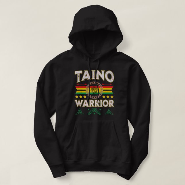 Taino Warrior Flagga Native American Arawak Borike Hoodie (Design framsida)