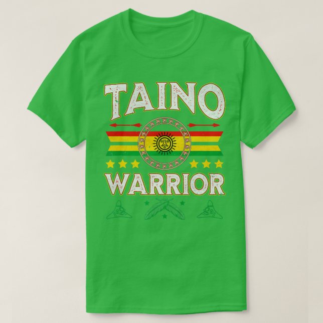 Taino Warrior Flagga Native American Arawak Borike T Shirt (Design framsida)