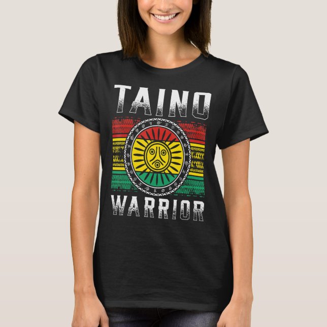 Taino Warrior Flagga, traditionell symbol 1 T Shirt (Framsida)