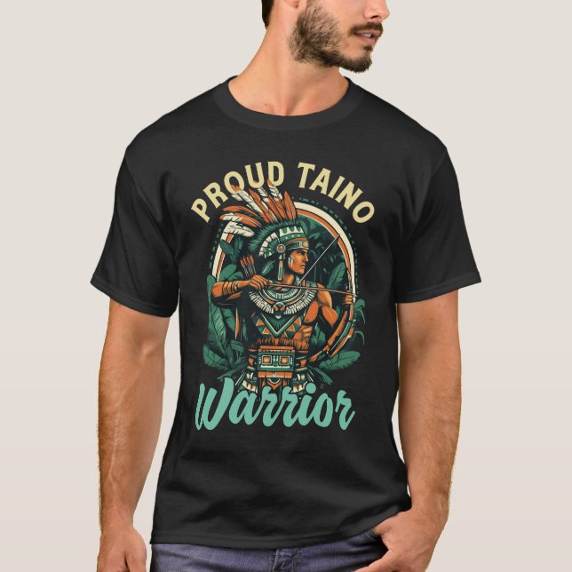 Taino Warrior Puerto Rico Invånarska Kul T Shirt (Framsida)