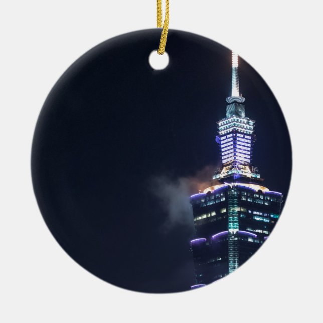 Taipei 101 torn i Taiwan, Closeup Julgransprydnad Keramik (Framsidan)