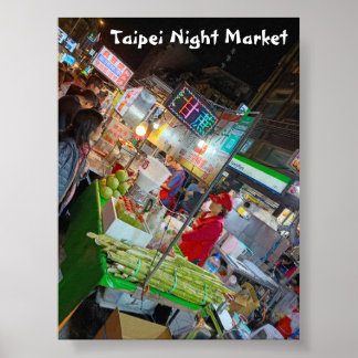 Taipei Nattmarknad Taiwansk Kultur Resa Poster