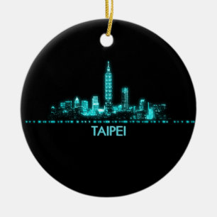 Taipei Skyline Julgransprydnad Keramik