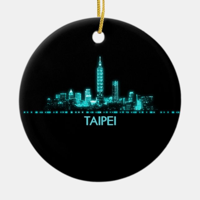 Taipei Skyline Julgransprydnad Keramik (Framsidan)
