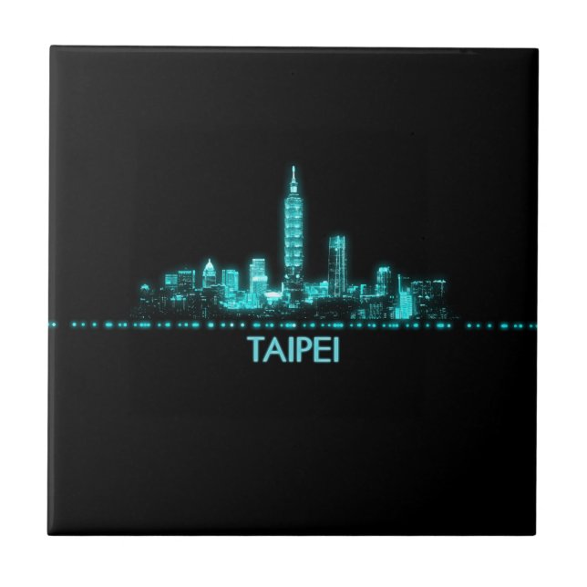 Taipei Skyline Kakelplatta (Framsidan)