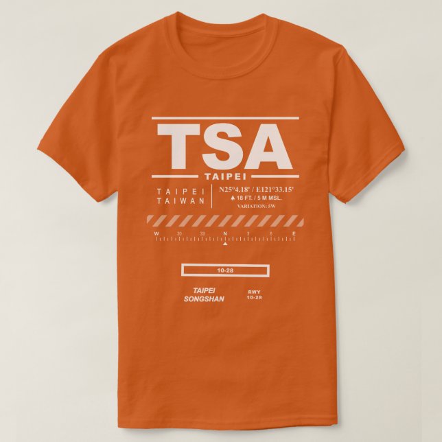 Taipei Songshan Airport TSA T-Shirt (Design framsida)