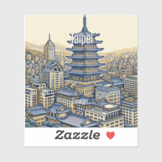 Taipei Taiwan 3 Inch Vinyl Sticker Klistermärken