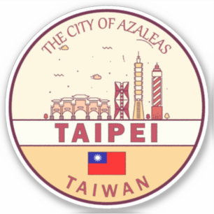 Taipei Taiwan City Skyline Emblem Klistermärken
