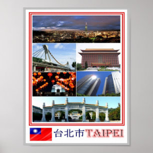 Taipei - Taiwan - Republiken China - Mosaic - Poster