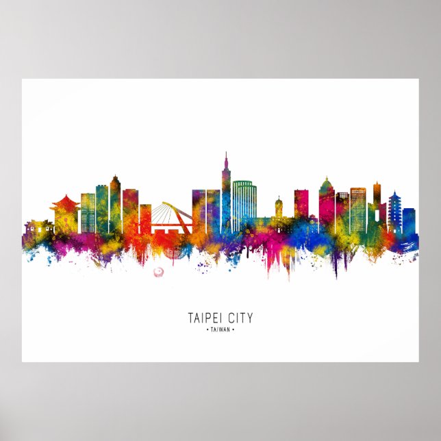 Taipei Taiwan Skyline Poster (Framsidan)