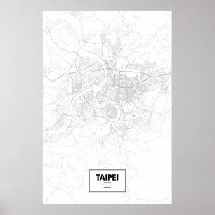 Taipei, Taiwan (svart på vitt) Poster
