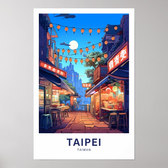 Taipei Taiwan Travel Print Poster (Framsidan)