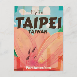 Taipei, Taiwan Vintage Resorera Klott Affisch Vykort