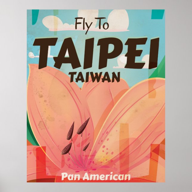 Taipei, Taiwan Vintage semester affisch (Framsidan)