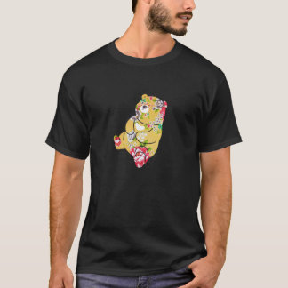 Taiwan blomsterduk mönster, björn, gul, gul, t shirt