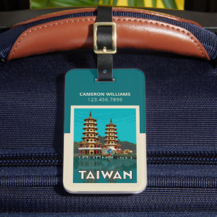 Taiwan Dragon and Tiger Pagodas Bagagebricka
