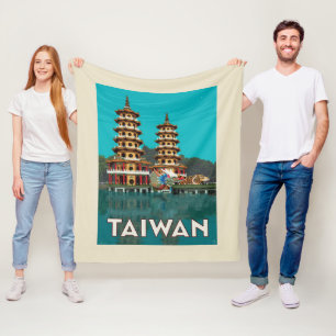 Taiwan Dragon and Tiger Pagodas Fleecefilt