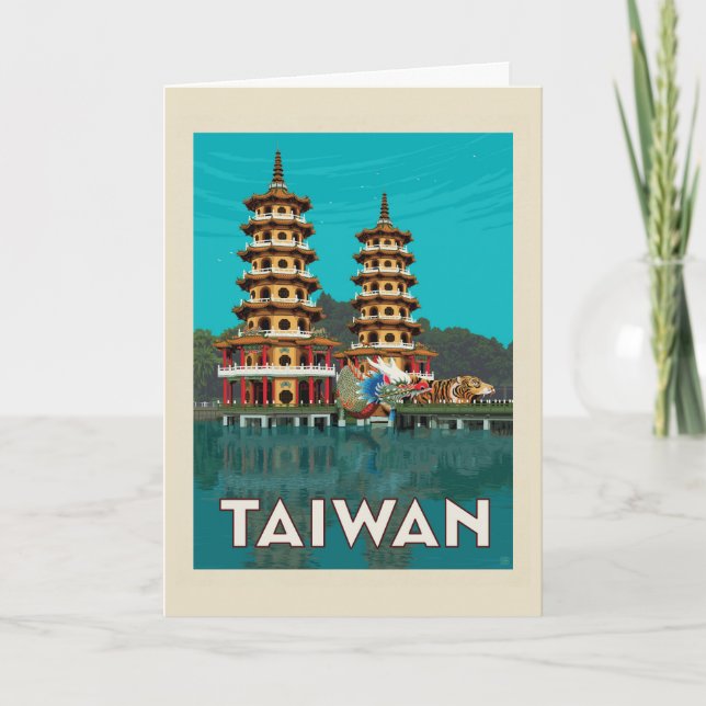 Taiwan | Dragon and Tiger Pagodas Kort (Framsida)