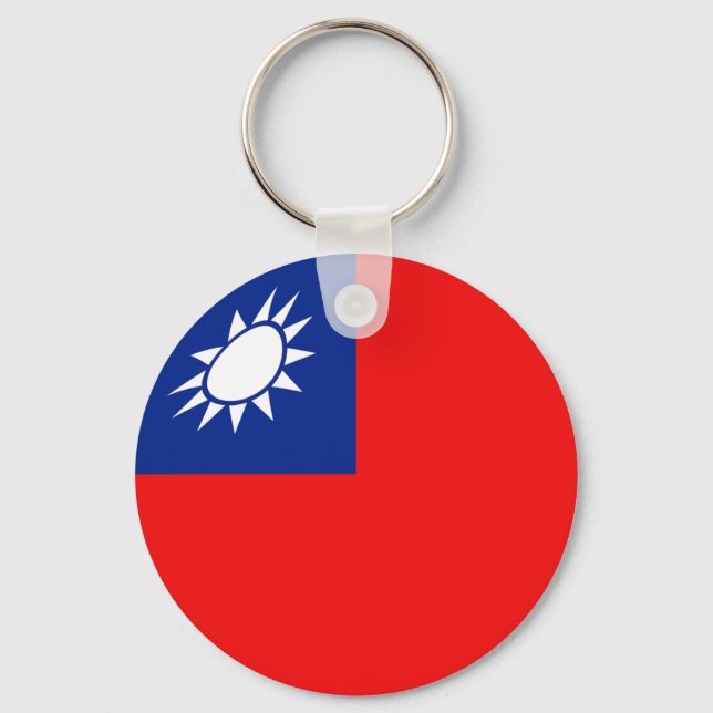 Taiwan Fisheye Flagga Keychain Nyckelring (Framsida)