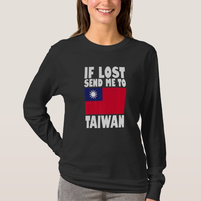 Taiwan Flag Design  If lost send me to Taiwan Prem T Shirt (Framsida)