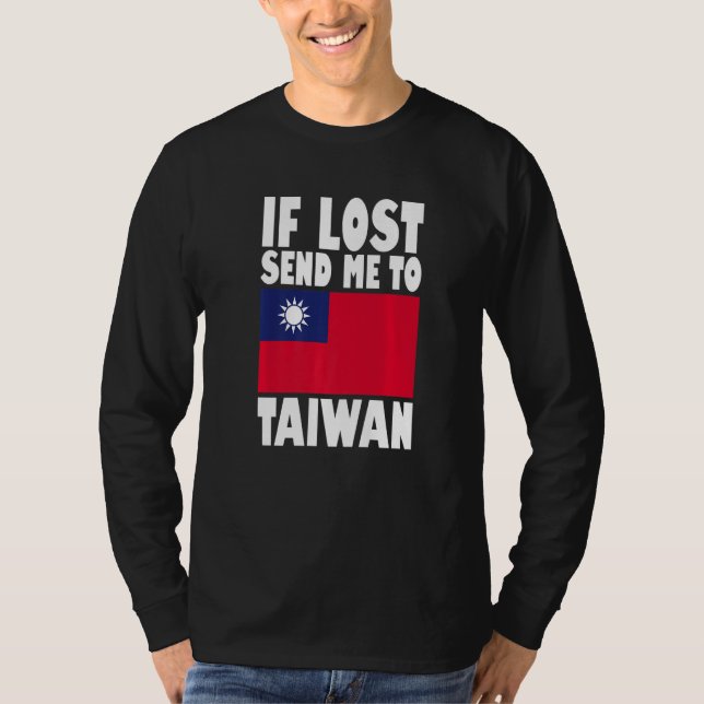 Taiwan Flag Design  If lost send me to Taiwan Prem T Shirt (Framsida)