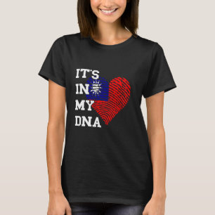 Taiwan Flag Det Finns I Mitt DNA Hjärta Tumavtryck T Shirt