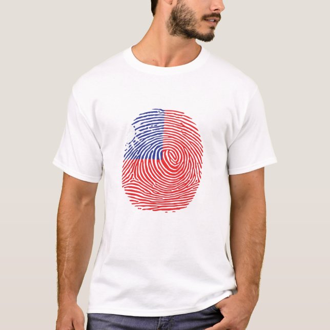 Taiwan flag fingerprint t shirt (Framsida)