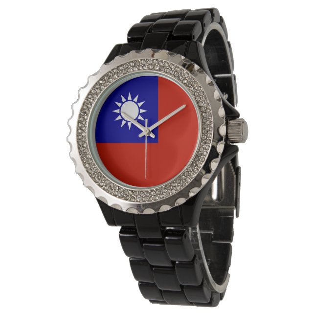 Taiwan-flagga Armbandsur (Vinklad)